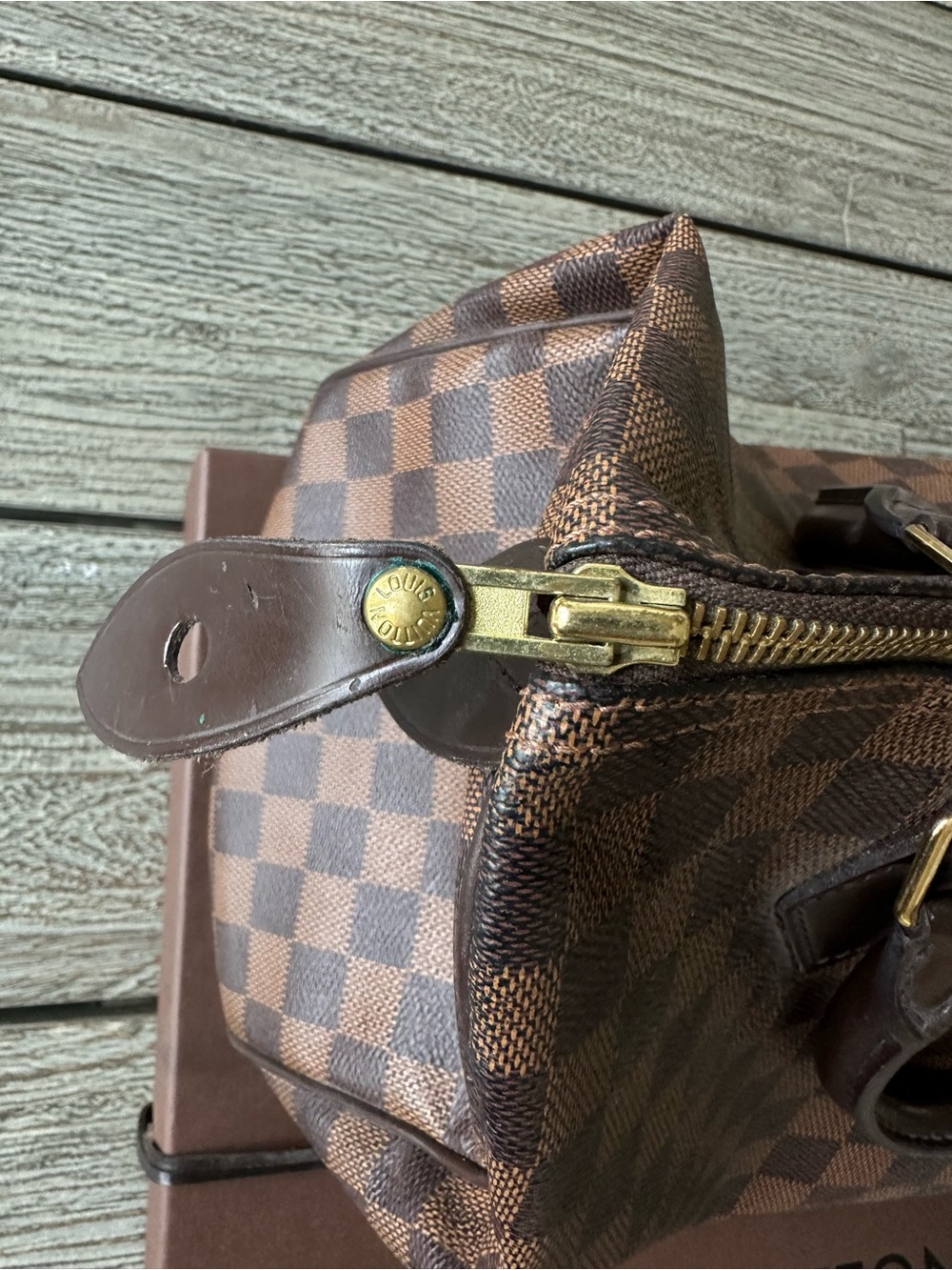 REPOSTED Authentic Louis Vuitton Brown Damier Ebene Speedy 30 Top Handle Handbag - Picture 6 of 16